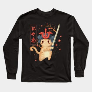 samurai cat Long Sleeve T-Shirt